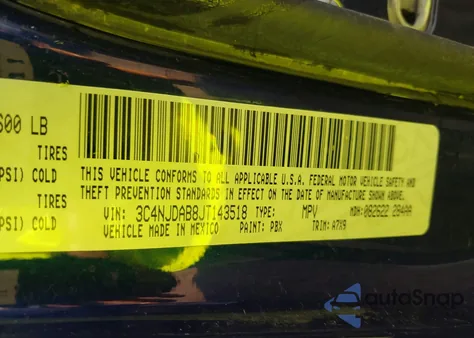 2018 Jeep Compass Sport 4X4 z USA, uszkodzony, nr VIN 3C4NJDAB8JT143518